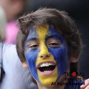 MAQUILLAJE ARTISTICO LABIAL DUO AZUL Y AMARILLO 4GR